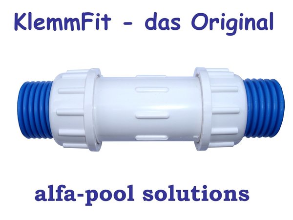 Schlauchverbinder Klemmverschraubung für Schwimmbadschlauch 38mm