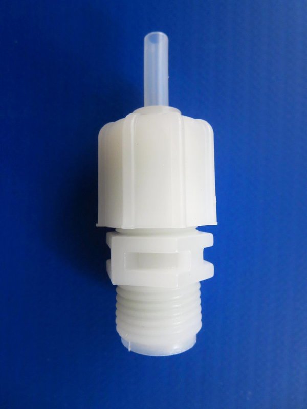 Dosierventil PVDF / Viton 1/2" AG Anschluss 4x6mm inkl. 2m PE Schlauch
